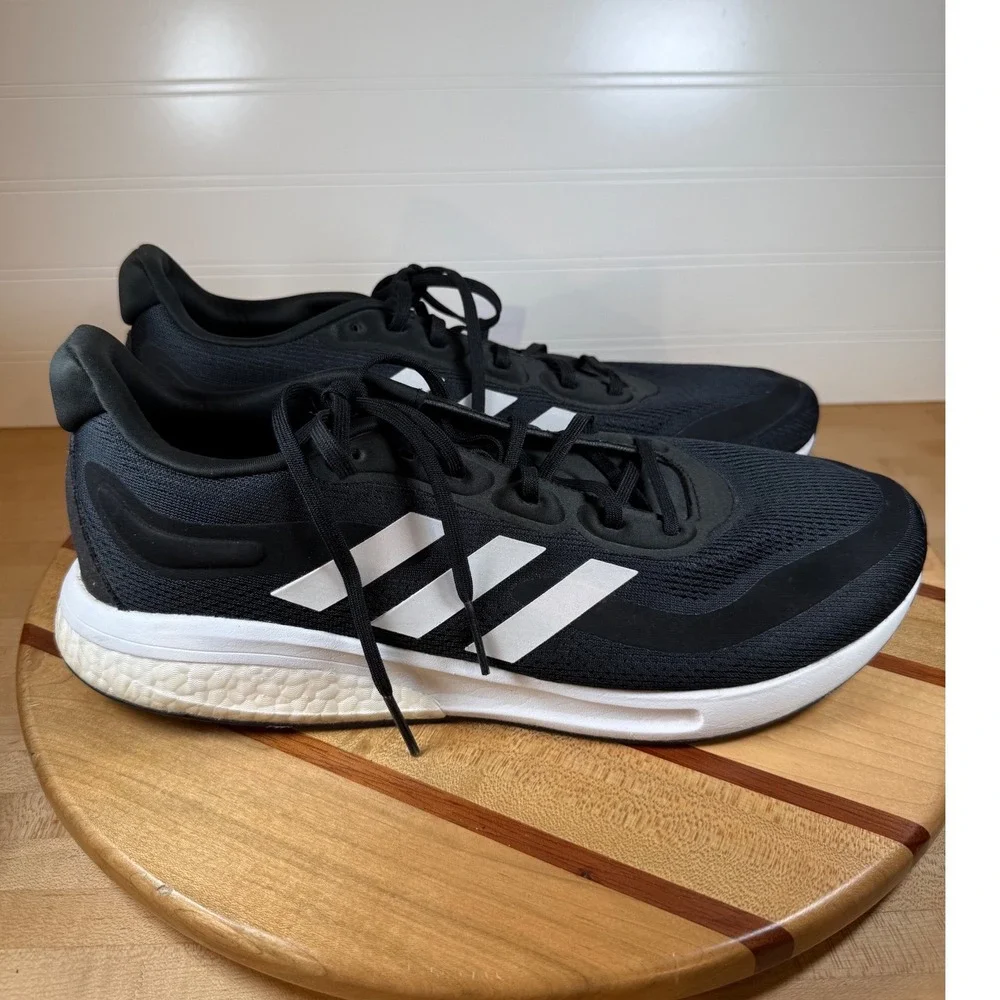 Adidas Supernova Mens Running Shoes Black White S42722 Size 12.5 Boost Bounce